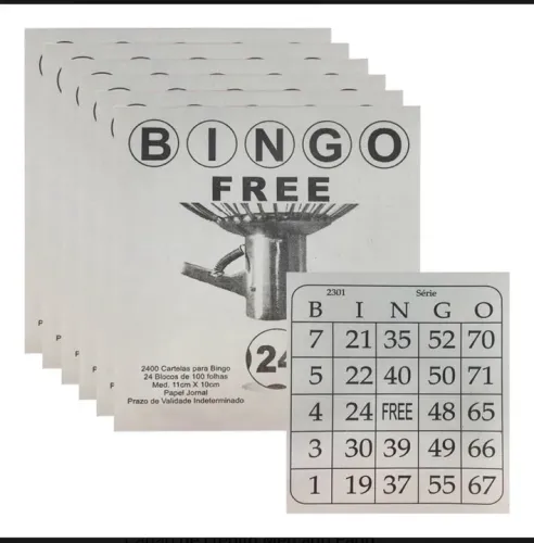 Cartela De Bingo 100fls 10x11cm