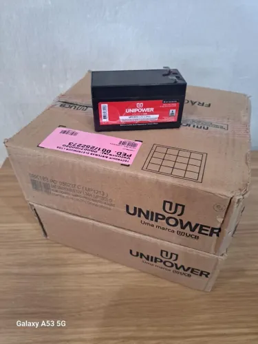 Bateria UNIPOWER 12V 1.3AH UP121 / Caixa Lacrada com 19 umidade 