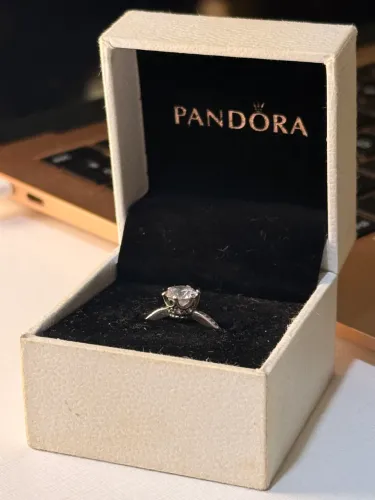 Anel Real Pandora | Aliança prata 925 namoro noivado