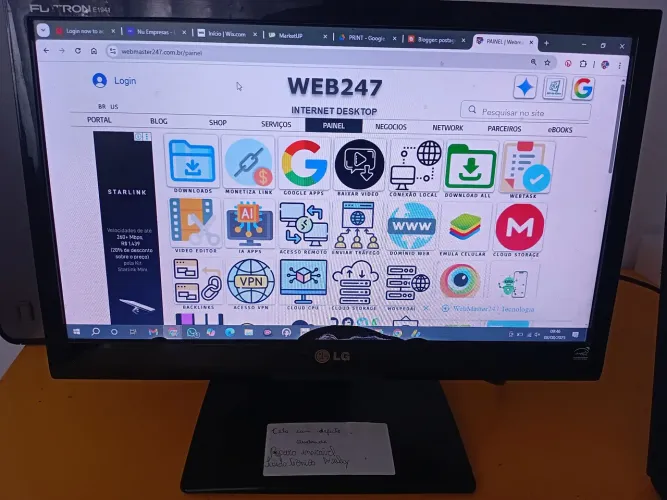 Monitor LG Flatron E1941C VGA (detalhe centro inferior tela)(ver foto)