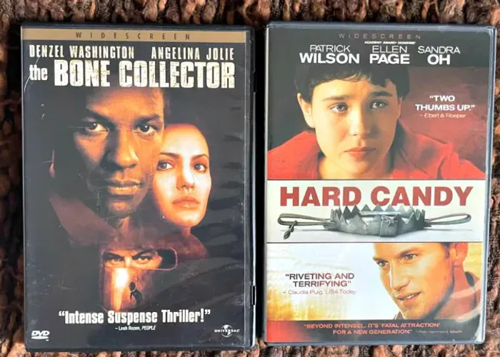 2 DVD THE BONE COLLECTOR O COLECIONADOR DE OSSOS e HARD CANDY MENINA MÁ IMPORTADO