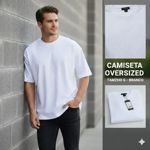 Camisa Masc tam G texturizada quadradinho oversized