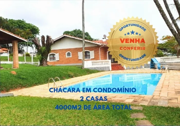 Chácara em Condomínio 6 quartos com 4000m2 com 2 casas - Atibaia-SP, Bairro Condomínio Hor