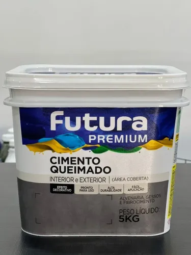 Cimento Queimado Futura Nas Cores Cinza Claro-Cinza Medio-Cinza Escuro 5L