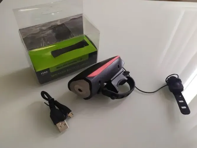 Farol Para Bike Recarregável e Buzina