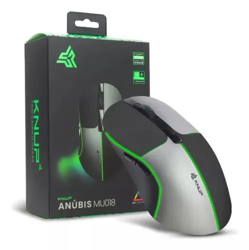 Mouse Gamer Sem Fio Wireless Usb Bluetooth 1600 Dpi Led Rgb Cor Preto/Cinza