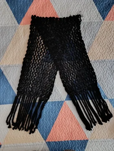 Cachecol Echarpe preto em tricô