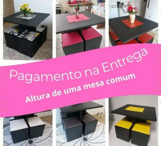MESA COM 4 PUFFS SEM ENCOSTO