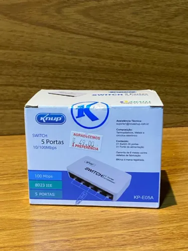 Switch 5 Portas 10/100Mbps Knup - NOVO!