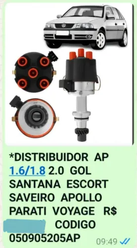 Distribuidor AP 1.6/1.8 2.0 Gol Santana Escort Saveiro