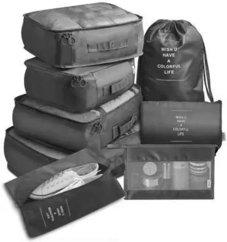 Kit Organizador de Malas para Viagem 8 Peças Necessaire Bagagem Organizada