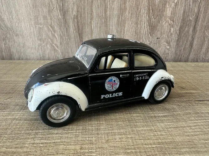 Fusca policial fricção Kinsmart Volkswagen Beetle 1967 Interior Caramelo Campinas-sp