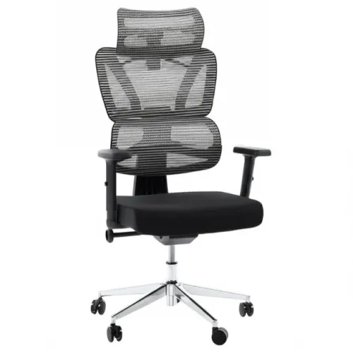 Cadeira Escritório Presidente Tela ÉDON Cor Preto Conforto Ergonômico Modelo 30066