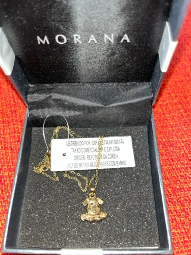 Colar Morana Dourado - Pingente Cachorro