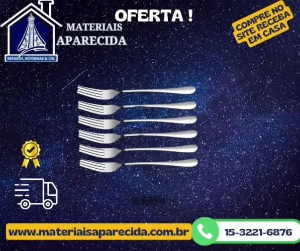 Garfo de Mesa Inox 6pc ID-0375K 