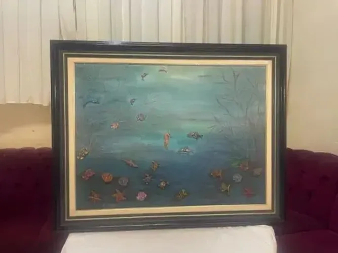 Quadro Pintura em Tela Fundo do Mar