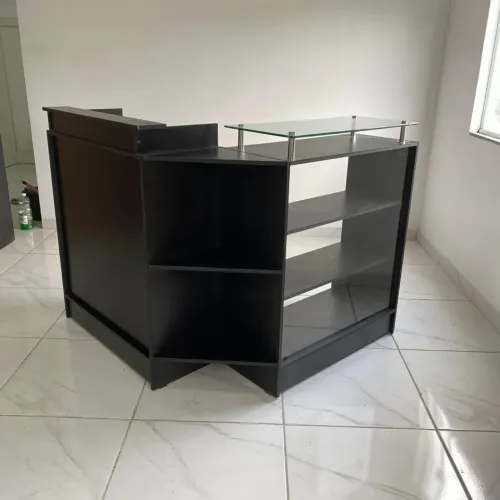 BALCÃO VITRINE PRETO CAIXA FECHADO - NOVO - ENTREGA RÁPIDA 