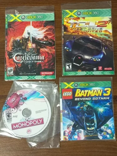 lote 4 jogos xbox desbloqueado, usados, podendo ter arranhões no disco