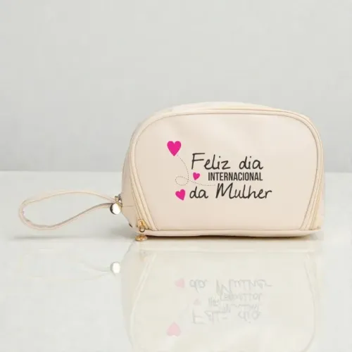 Nécessaire de Couro Sintético Dia das Mulheres
