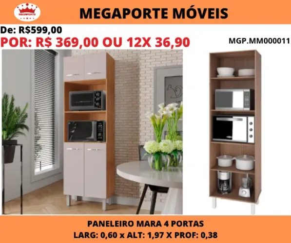 Paneleiro Mara 4 Portas Savana/Off White