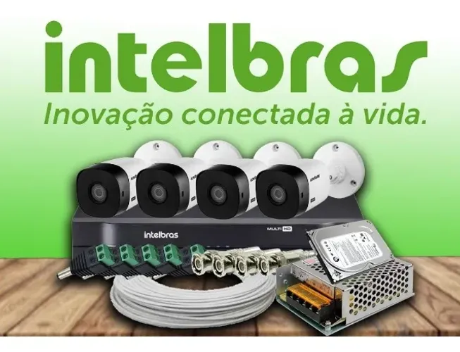 Instalação de Câmeras de Segurança - Kit 4 Câmeras Intelbras Completo