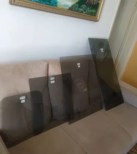 Kit com 4 fumê, peças usadas, medidas variadas.