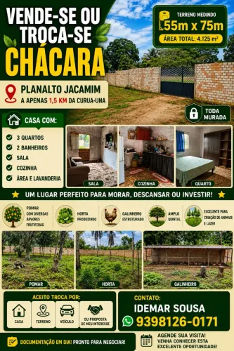 Vendo chácara no jacamim