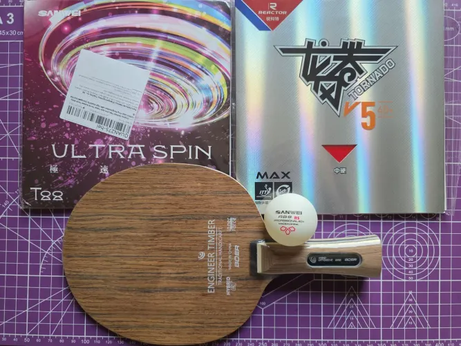 Raquete Profissional - Boer Hybrid Offensive + Tornado V5 + T88 Ultra Spin