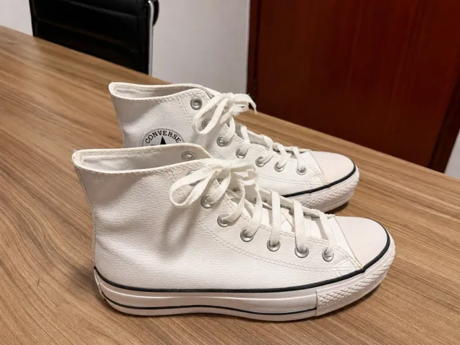 TÊNIS CONVERSE CHUCK TAYLOR ALL STAR LIFT CANO ALTO BRANCO - TAMANHO 36