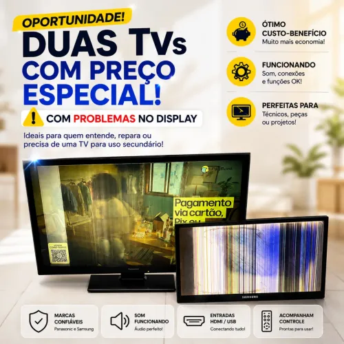 Duas TVs digitais para concerto