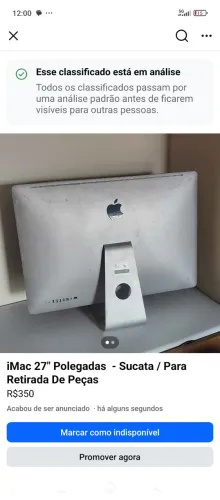 iMac 27" Polegadas - Sucata / Para Retirada De Peças