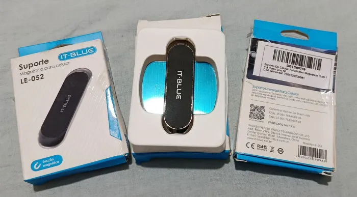 Kit 3 Suportes Magnéticos p/ Telefone celular - Carro, automóvel IT-BLUE LE-052 (Novos)