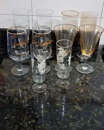 Lote de lindas taças de cristal