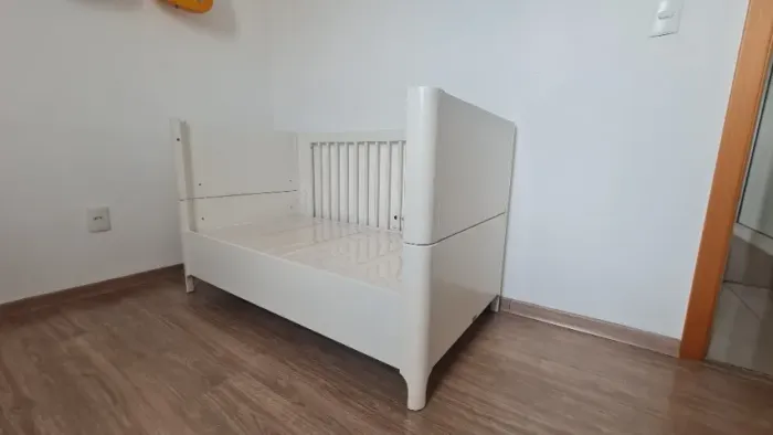 Berço Evolutivo Quater 3 em 1 Bloom Branco + 2 Colchões| Mini Berço, Berço Americano e Min