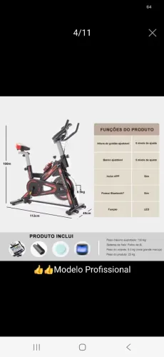 Bike ergometrica modelo profissional