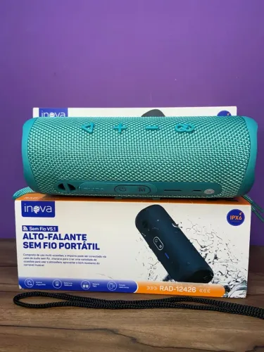 Caixa de som Bluetooth Inova Flip 6 RAD-12426 verde menta