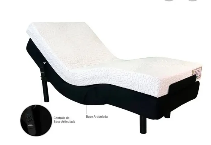 Cama articulada Ortobom com colchão-usada e em bom estado.