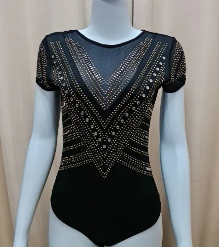 BODY LANÇA PERFUME PRETO COM PEDRARIAS NOVO SEM USO COSTAS COM TRANSPARÊNCIA PRETA