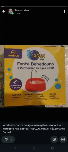 Fonte de água para gatos/pets