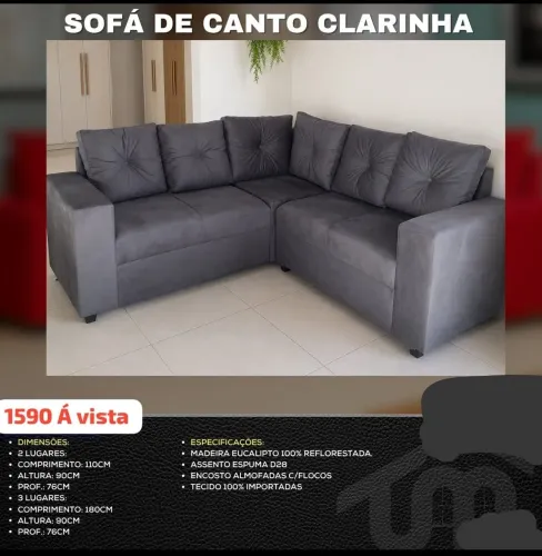 Sofá de canto Clarinha 