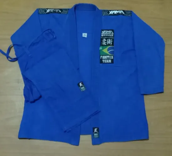 Kimono YAMA A2 Azul Jiu Jitsu Trançado Reforçado pouco uso