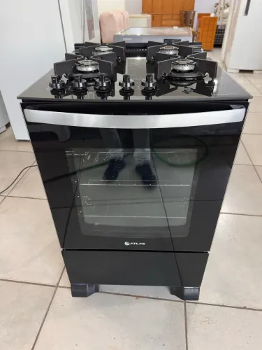 Fogão Atlas mesa de vidro 4 bocas acendimento automático