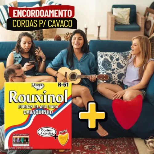Jogo de Cordas Rouxinol R-51 para Cavaquinho Cavaco com Palheta - SMS08