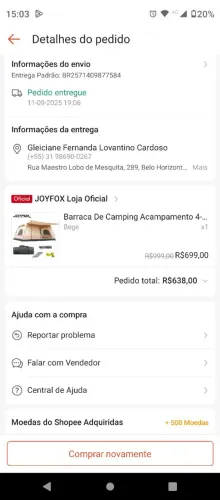 Barraca 4 a 8 lugares.