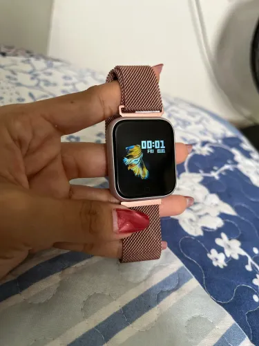 Smartwatch P70 Feminino Rosé-Completo VALOR NEGOCIÁVEL
