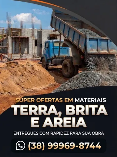 TERRA, AREIA E BRITA COM O MELHOR PREÇO 