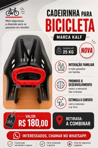 CADEIRA TRASEIRA PARA BICICLETA