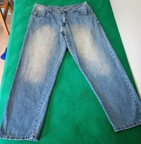 Calça jeans masculina oversized azul 48
