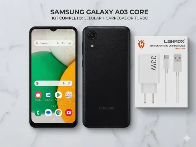 Samsung Galaxy A03 Core Impecável + Carregador Turbo Novo