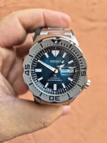 Relógio Seiko Prospex Monster Edição Especial Save the Ocean - SRPH75B1 D1SX Azul